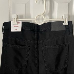 LUCKY BRAND Black Denim Skirt - front slit NWT size 6 - country western